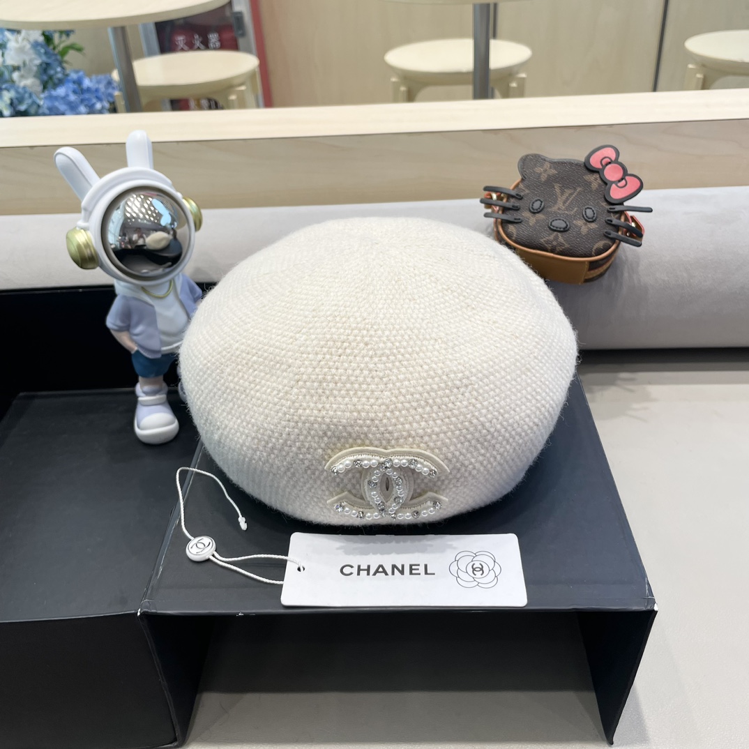 Chanel Hüte Baskenmützen Baumwolle Stricken Herbst/Winter Kollektion