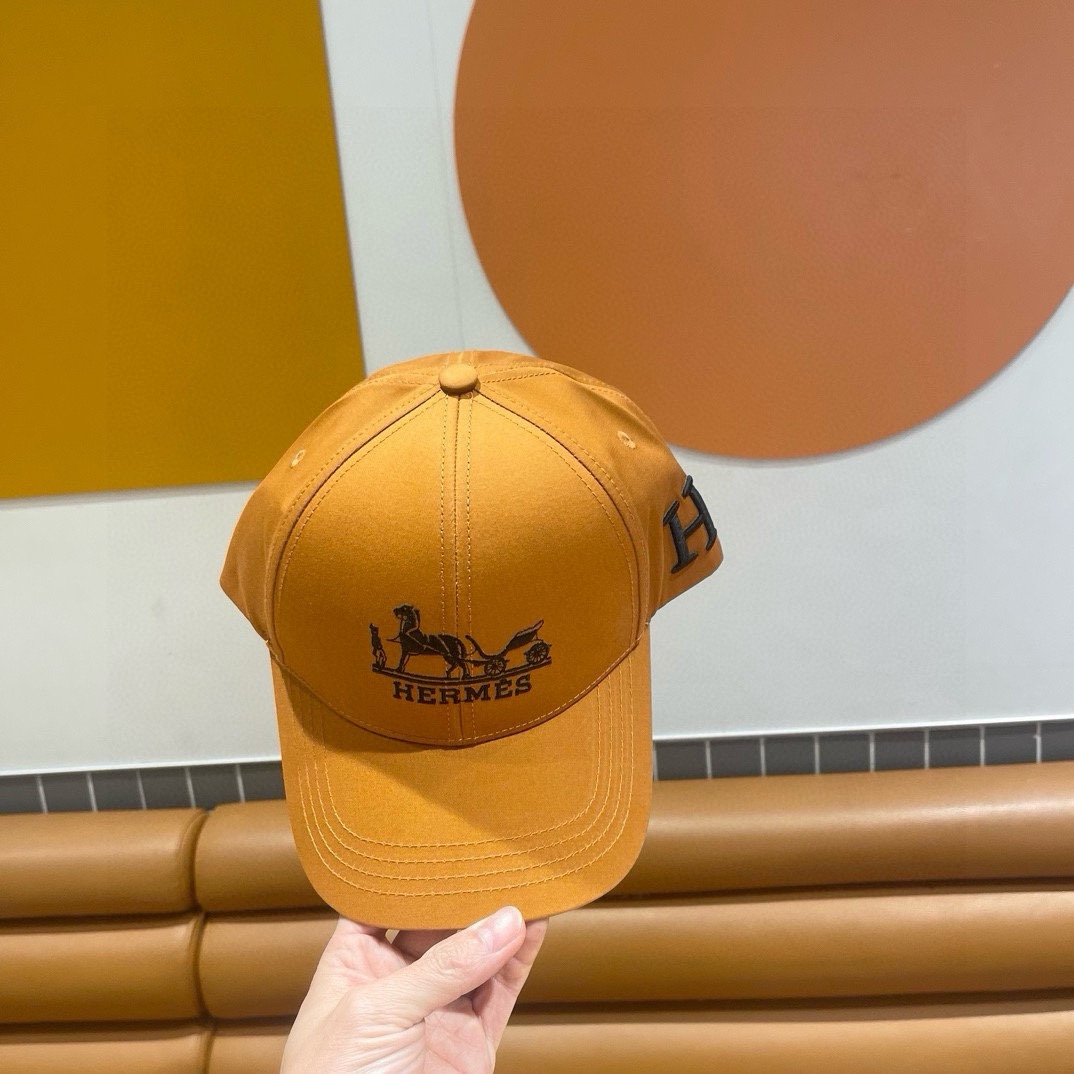 Nuevo lote de gorras de béisbol originales HERMÈS (Hermès) de última temporada, con H de colores, molde original, lona …