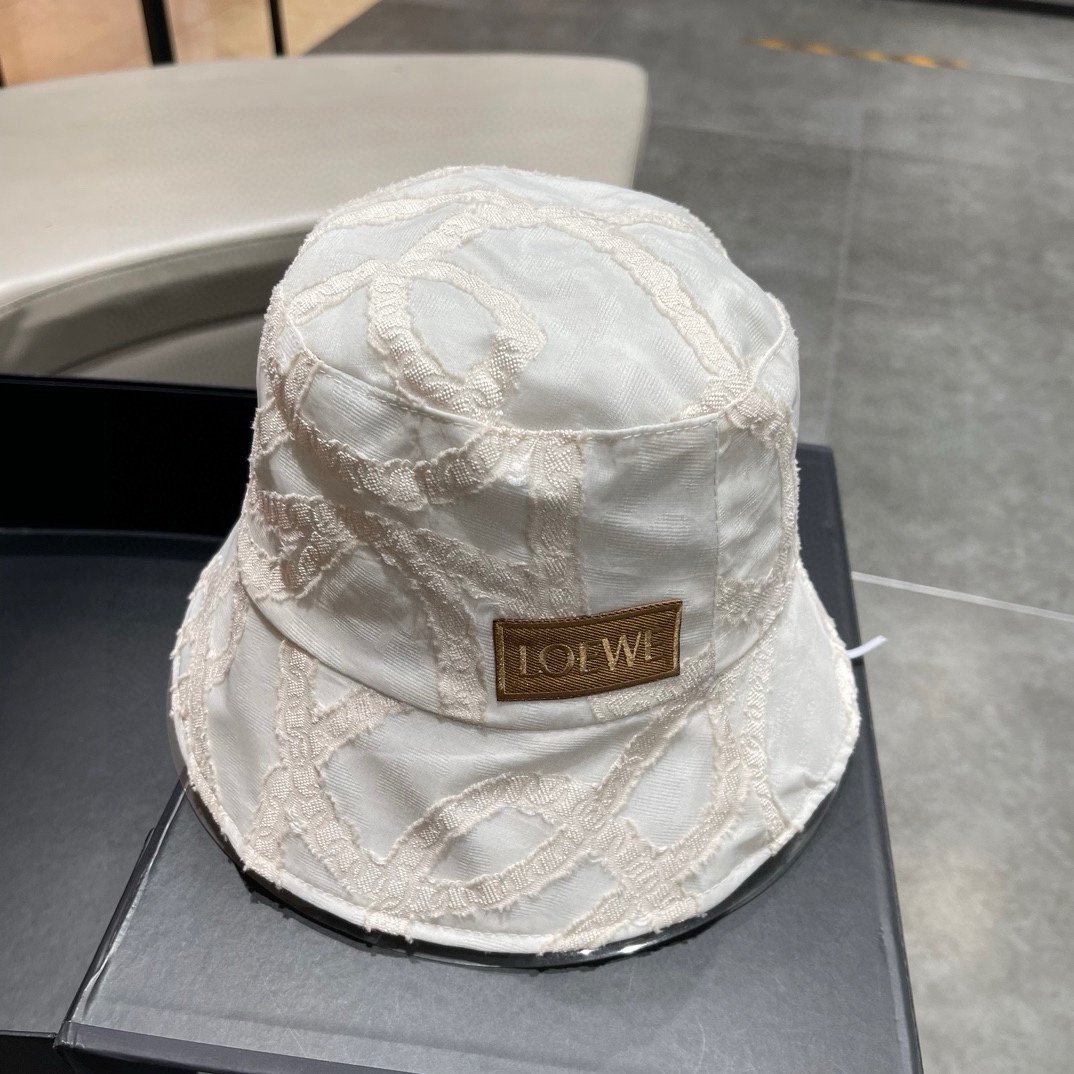 【LOEWE】Sombrero de pescador Logo de felpa 2024 primavera, estilo de marca, muy fácil de combinar, ¡cómpralo y…