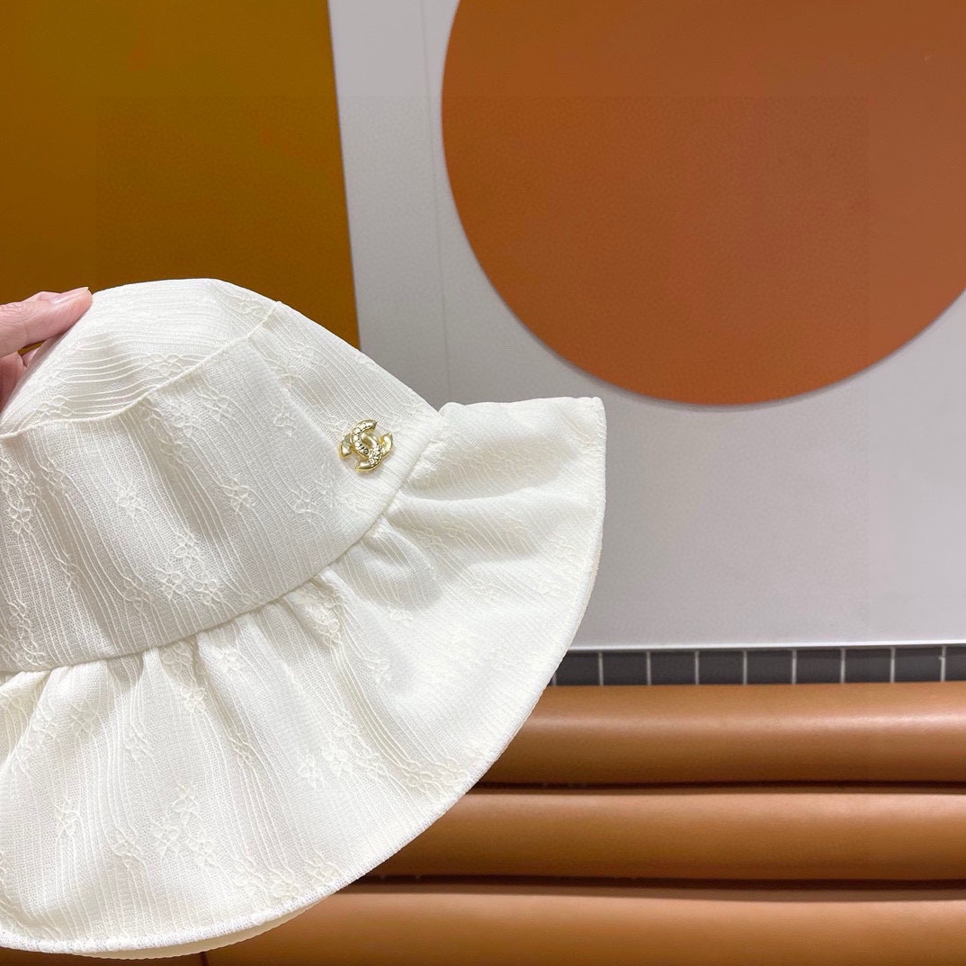 Chanel Chanel sombrero de ala ancha de dos tonos para mujer, verano, estilo casual, sombrero de pescador fruncido, delg…