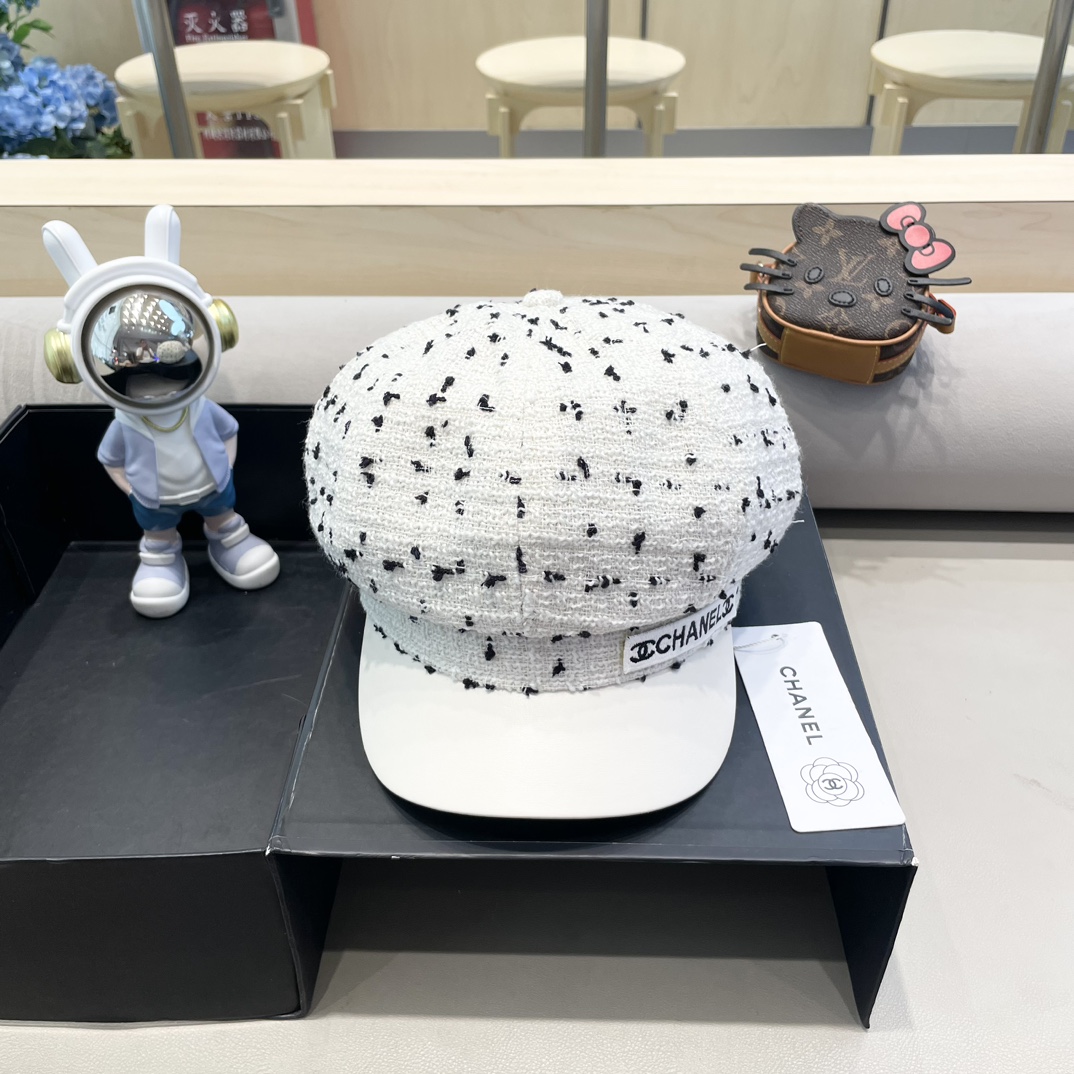Chanel 2024 otoño e invierno nueva temporada, sombrero octagonal para mujer, versión coreana, versátil, sombrero de int…