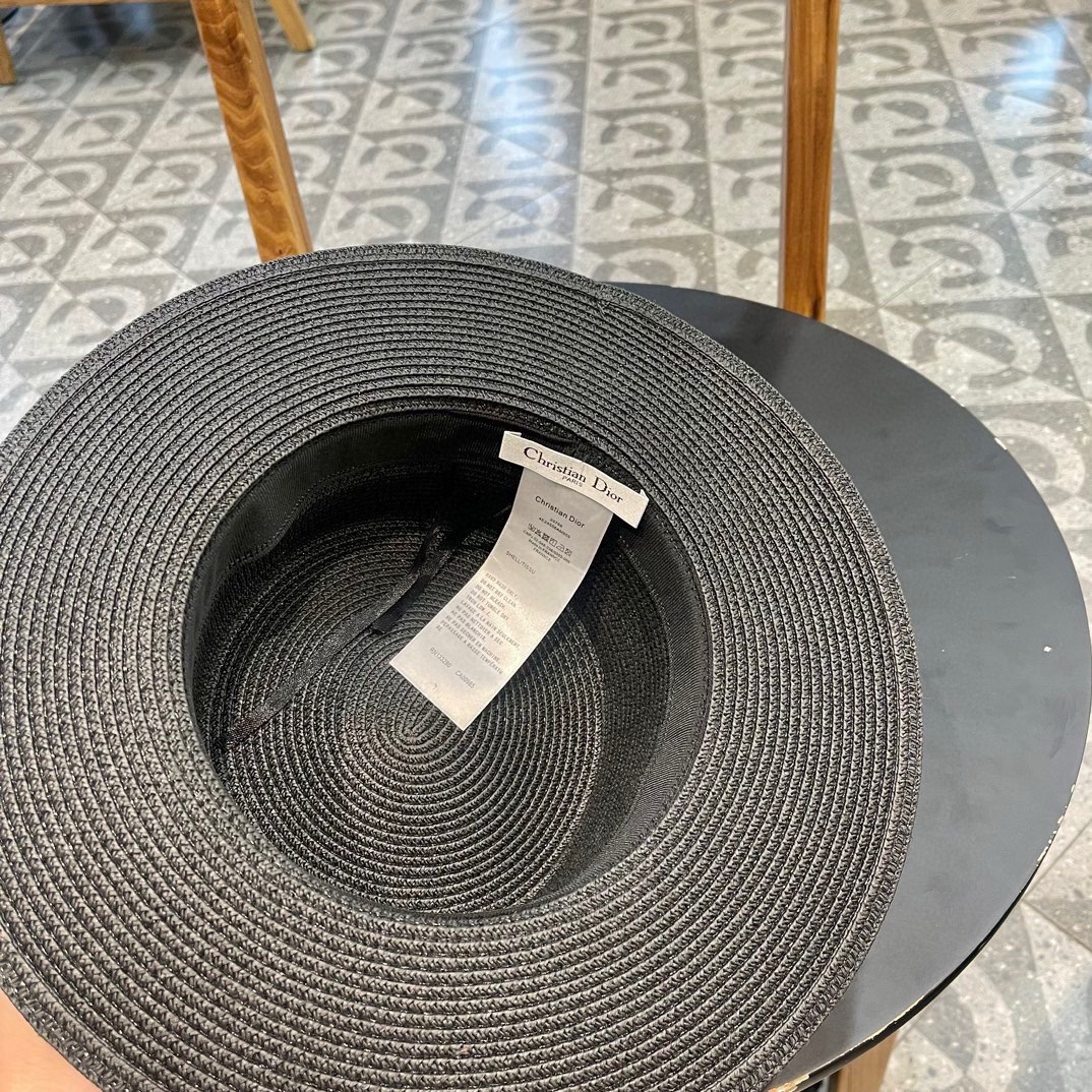 【DIOR迪奥】新款专柜织带款桶帽盆帽草帽，出街必备超好搭配，有调节绳