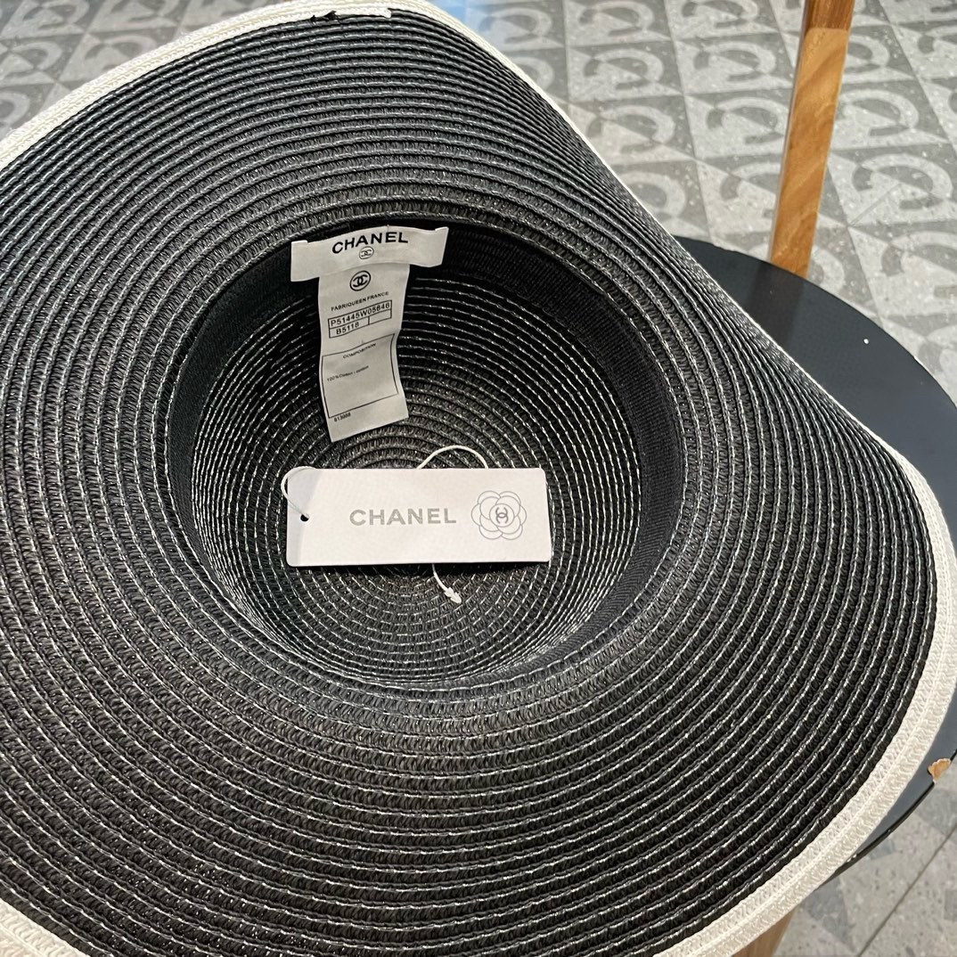  Chanel香奈儿山草帽，大边遮阳帽，头围57cm