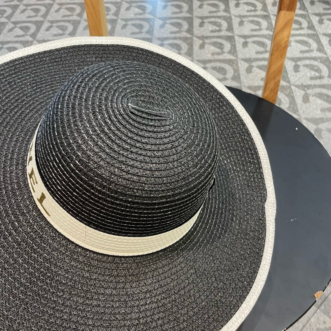  Chanel香奈儿山草帽，大边遮阳帽，头围57cm