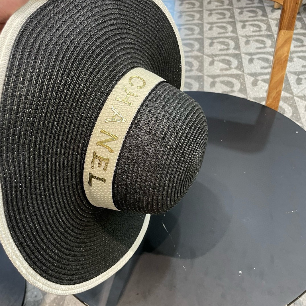  Chanel香奈儿山草帽，大边遮阳帽，头围57cm