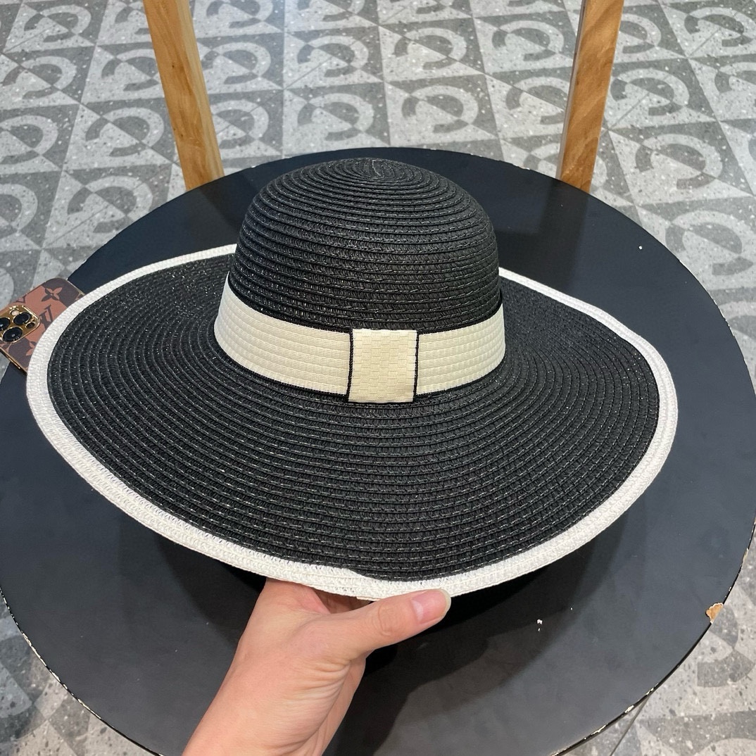  Chanel香奈儿山草帽，大边遮阳帽，头围57cm