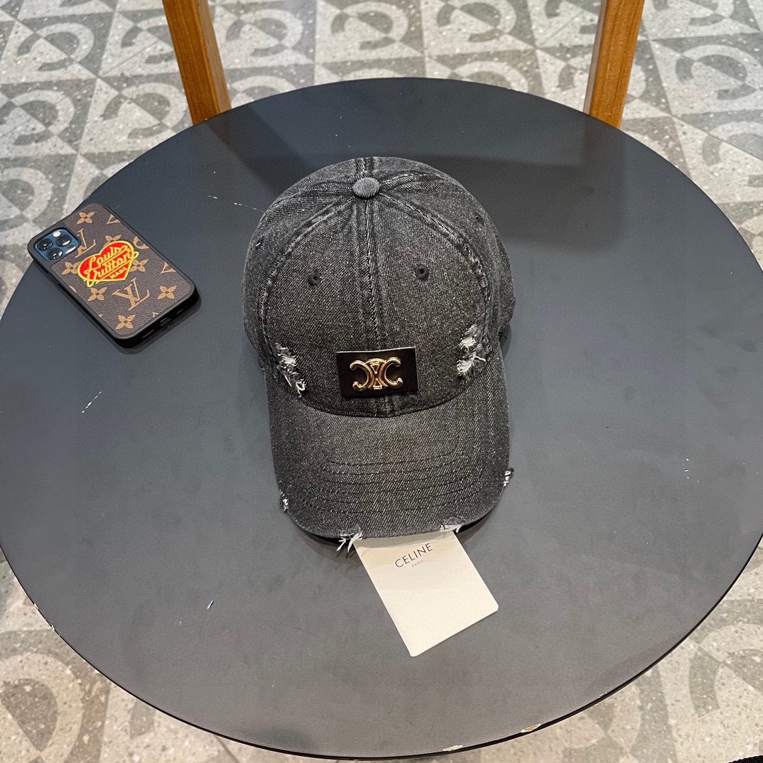 【CELINE】nuevo sombrero de béisbol vaquero con agujeros de 2024 primavera/verano, estilo de marca, muy fácil de combinar…