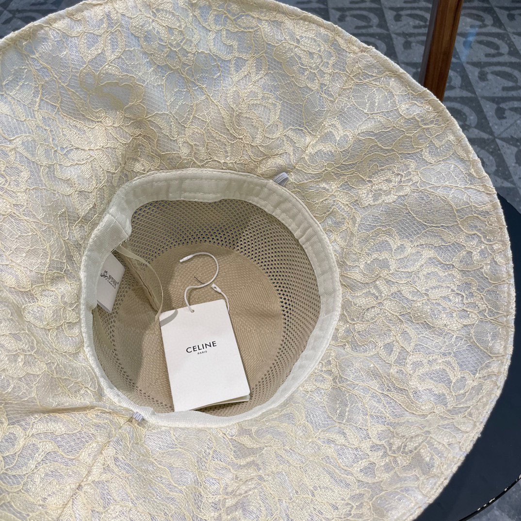 celien塞琳大檐遮阳帽夏季时尚蕾丝蝴蝶结渔夫帽女可折叠防晒太阳帽沙滩甜美