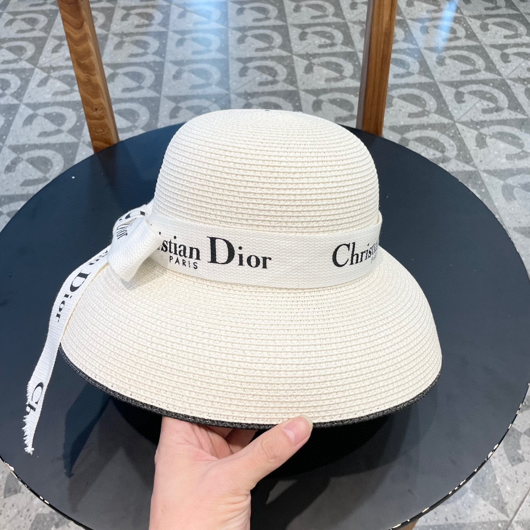  dior2025新款上架时尚草帽，超级流行的灯罩帽型，随便搭配都超好看！出门旅游，绝对要入手的一款