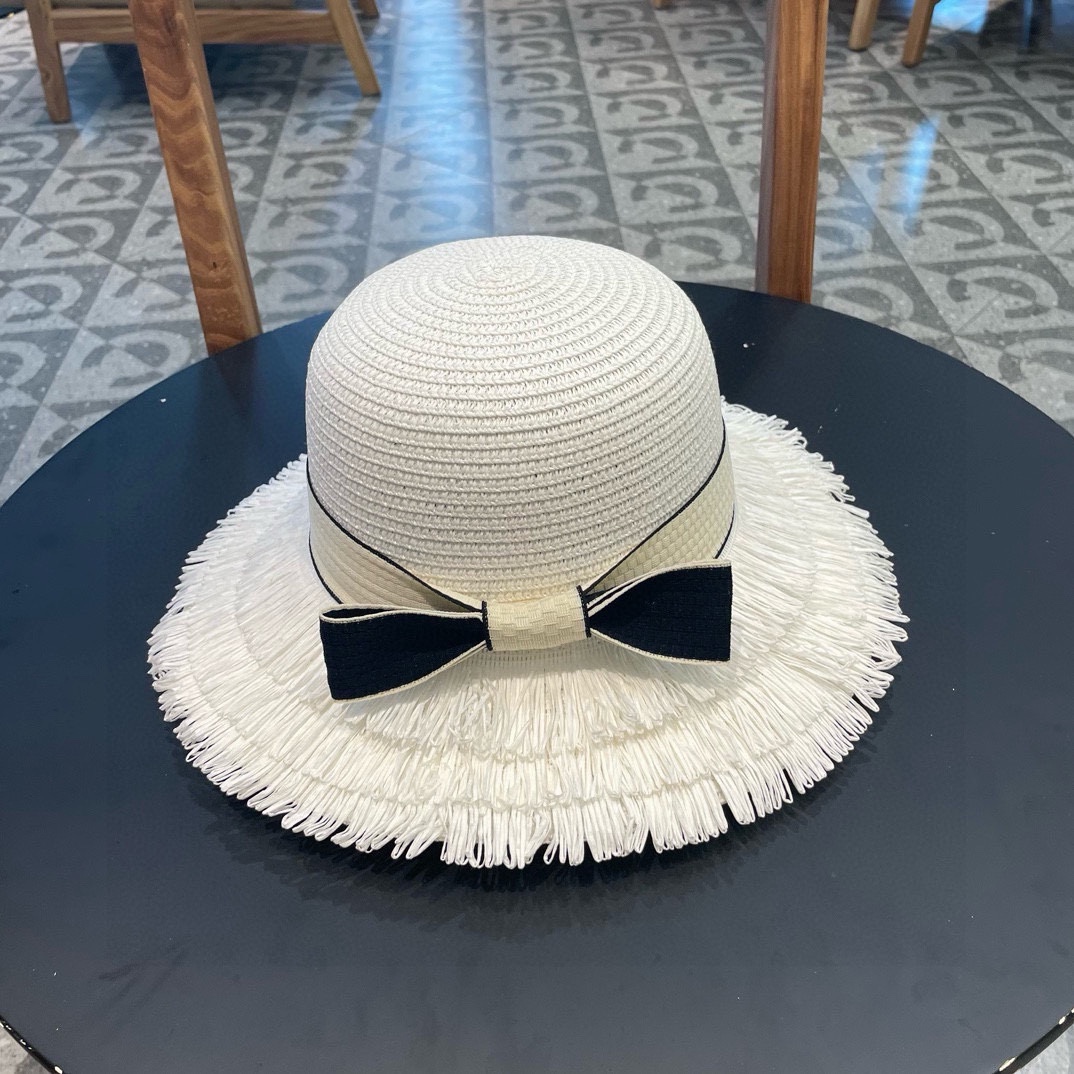 celine草帽 流苏帽檐 太阳帽 沙滩遮阳帽 头围：57cm