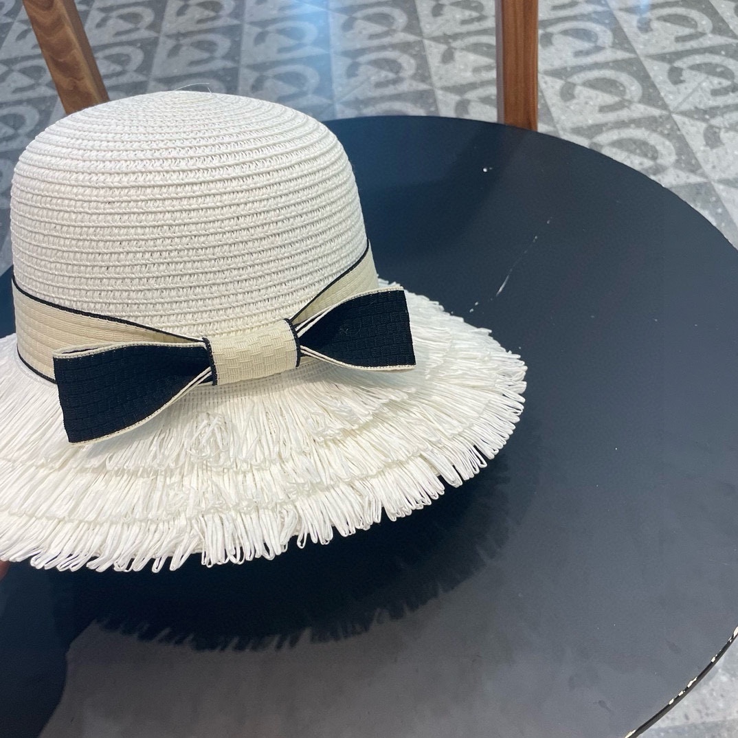 celine草帽 流苏帽檐 太阳帽 沙滩遮阳帽 头围：57cm