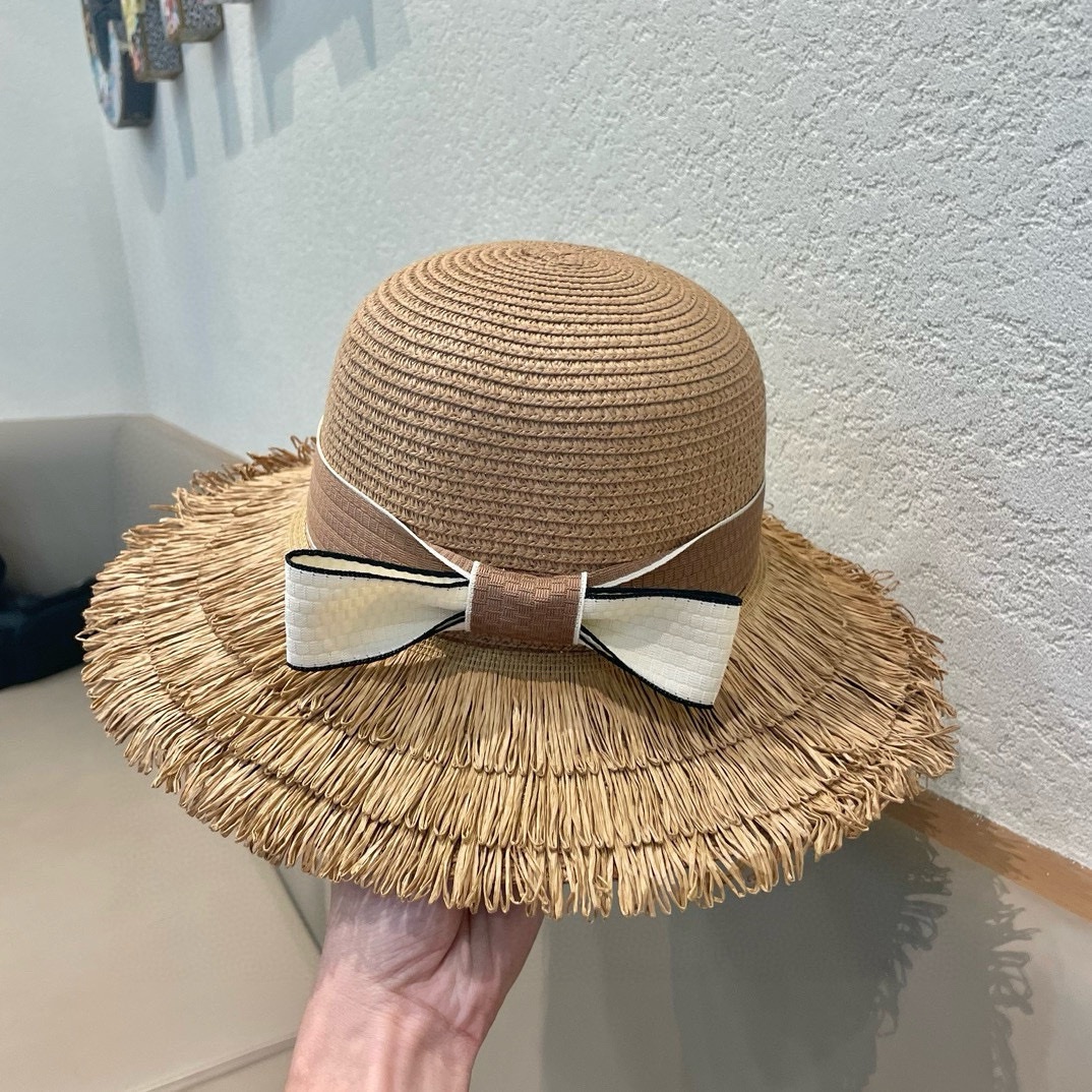 cellne草帽 流苏帽檐 太阳帽 沙滩遮阳帽 头围：57cm