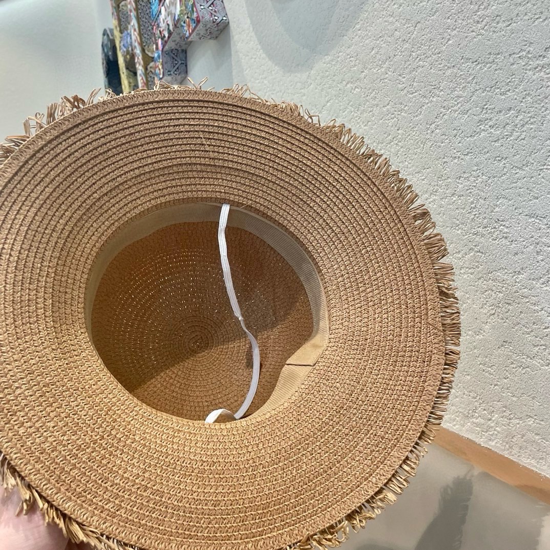 cellne草帽 流苏帽檐 太阳帽 沙滩遮阳帽 头围：57cm