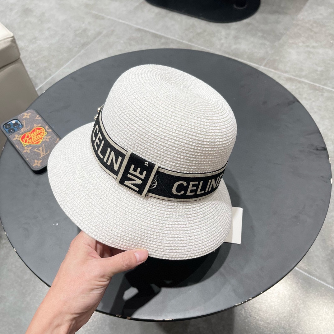 Celine赛琳2026新款圆顶草帽、高级定制，库存多，头围57cm
