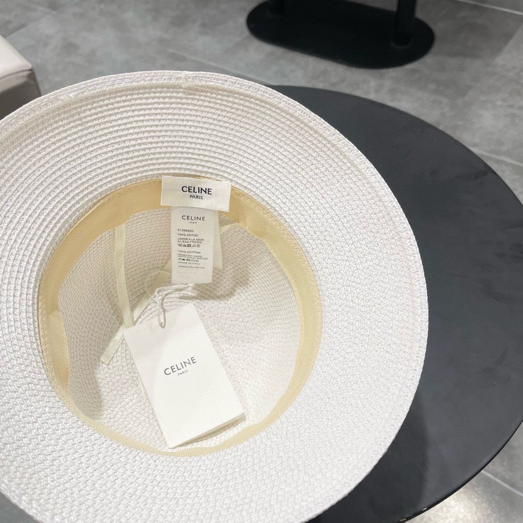 Celine赛琳2026新款圆顶草帽、高级定制，库存多，头围57cm