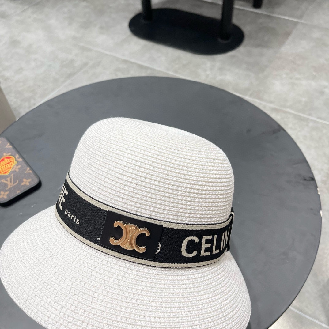 Celine赛琳2026新款圆顶草帽、高级定制，库存多，头围57cm