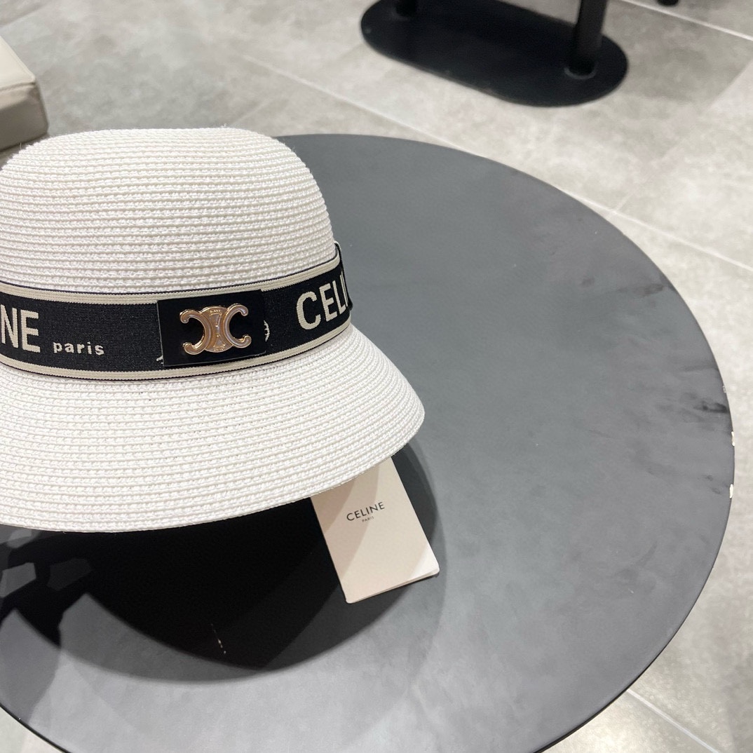 Celine赛琳2026新款圆顶草帽、高级定制，库存多，头围57cm