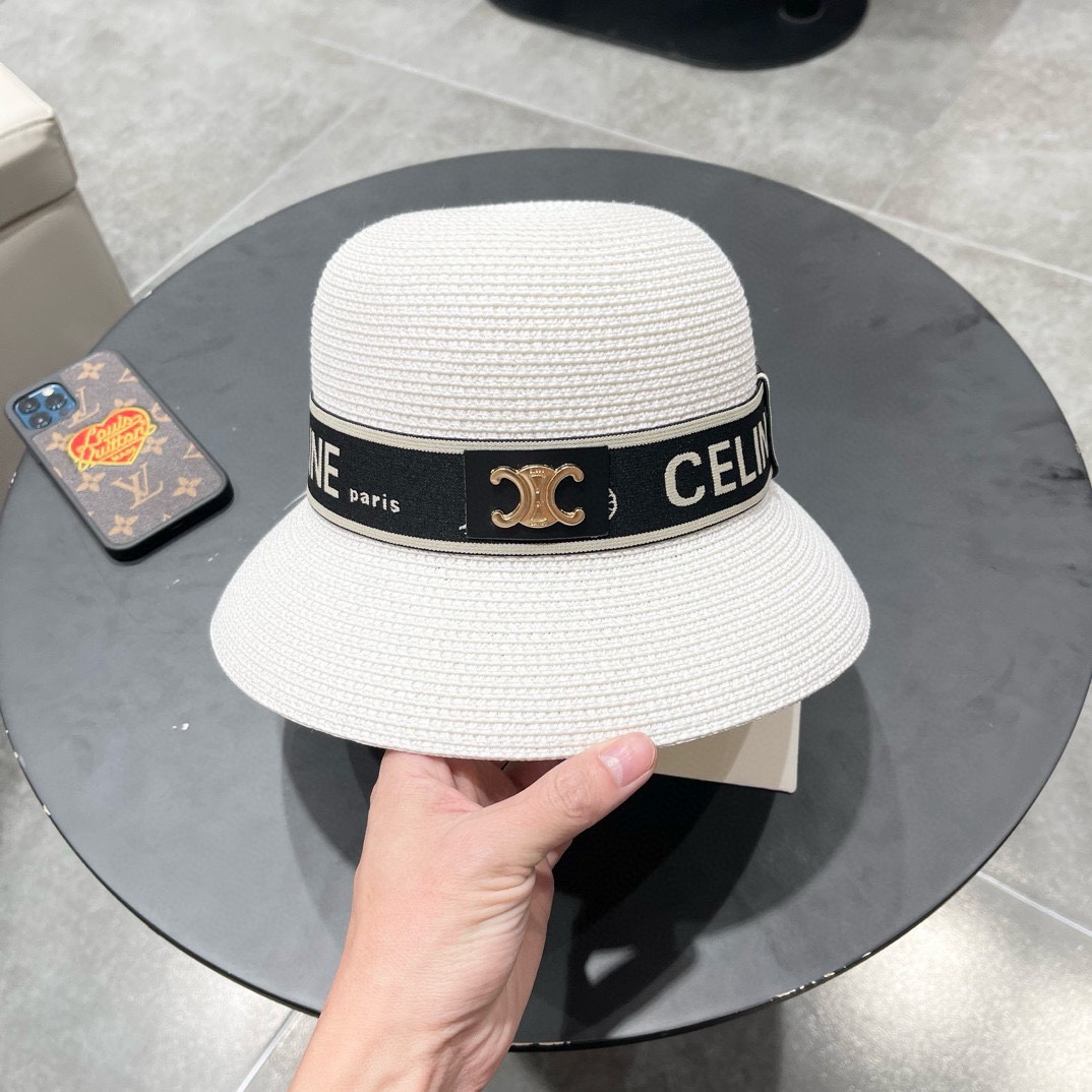 Celine赛琳2026新款圆顶草帽、高级定制，库存多，头围57cm