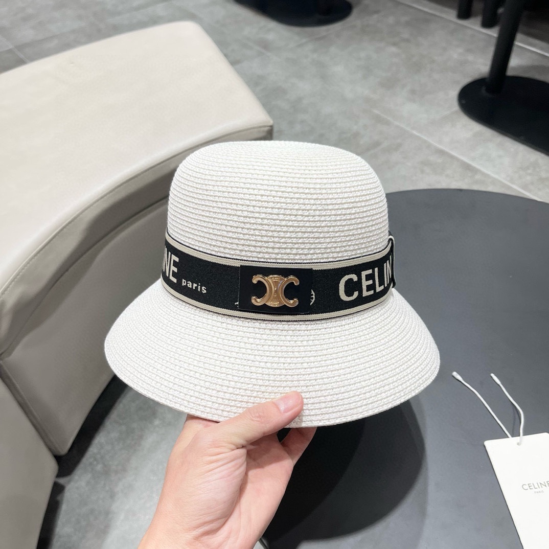 Celine赛琳2026新款圆顶草帽、高级定制，库存多，头围57cm