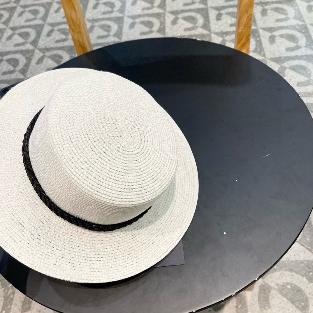 PRADA普拉达 草帽，名媛风盆帽，进口高级细草制作，高端定制，头围57cm