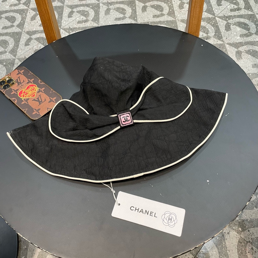 Sombrero de pescador de Chanel para mujer, verano 2024 nuevo, protección UV, para andar en bicicleta, cubre la cara, al…