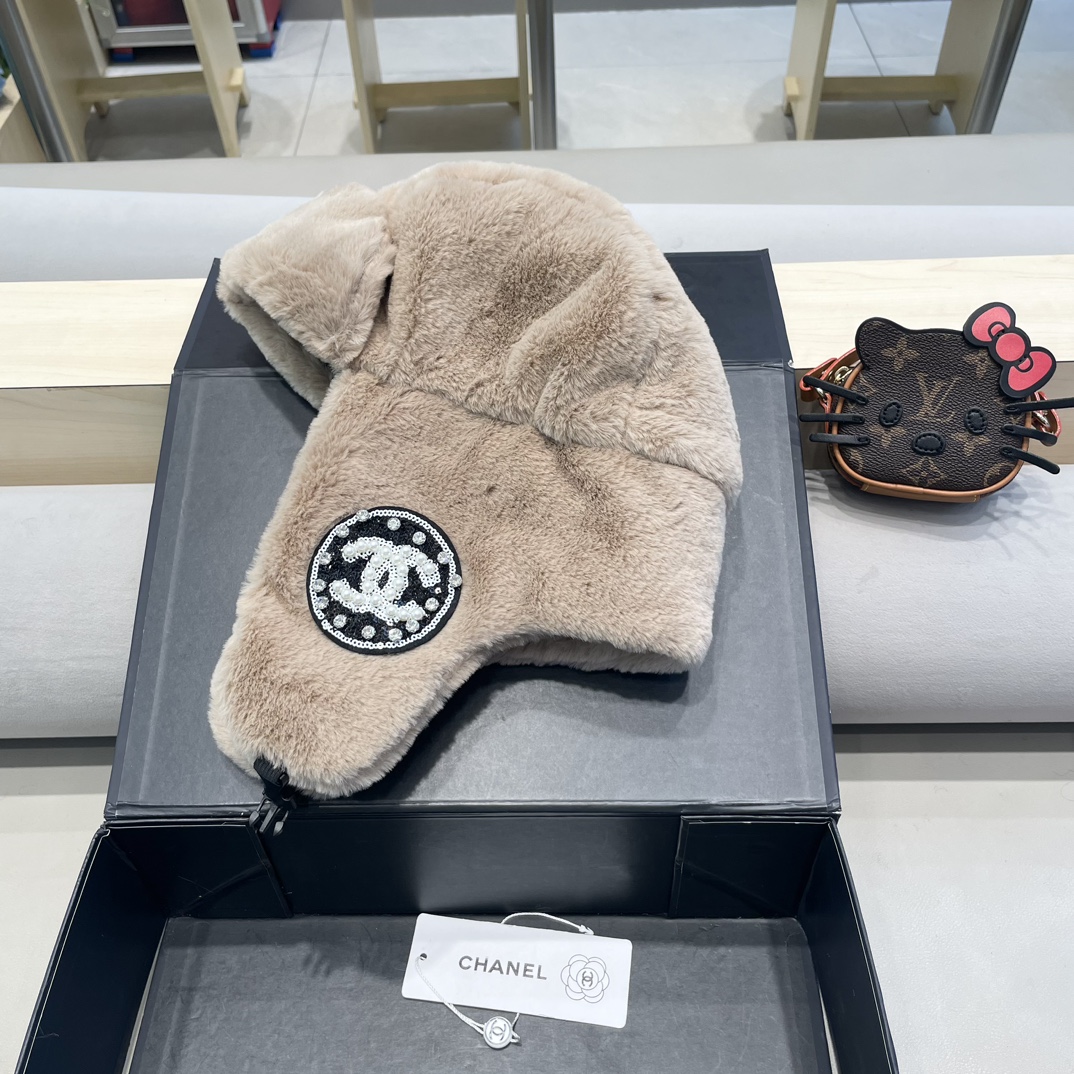 Gorro de Chanel para mujer, estilo ushanka para hombre, coreano, anti-frío para invierno, con orejeras, grueso y abriga…