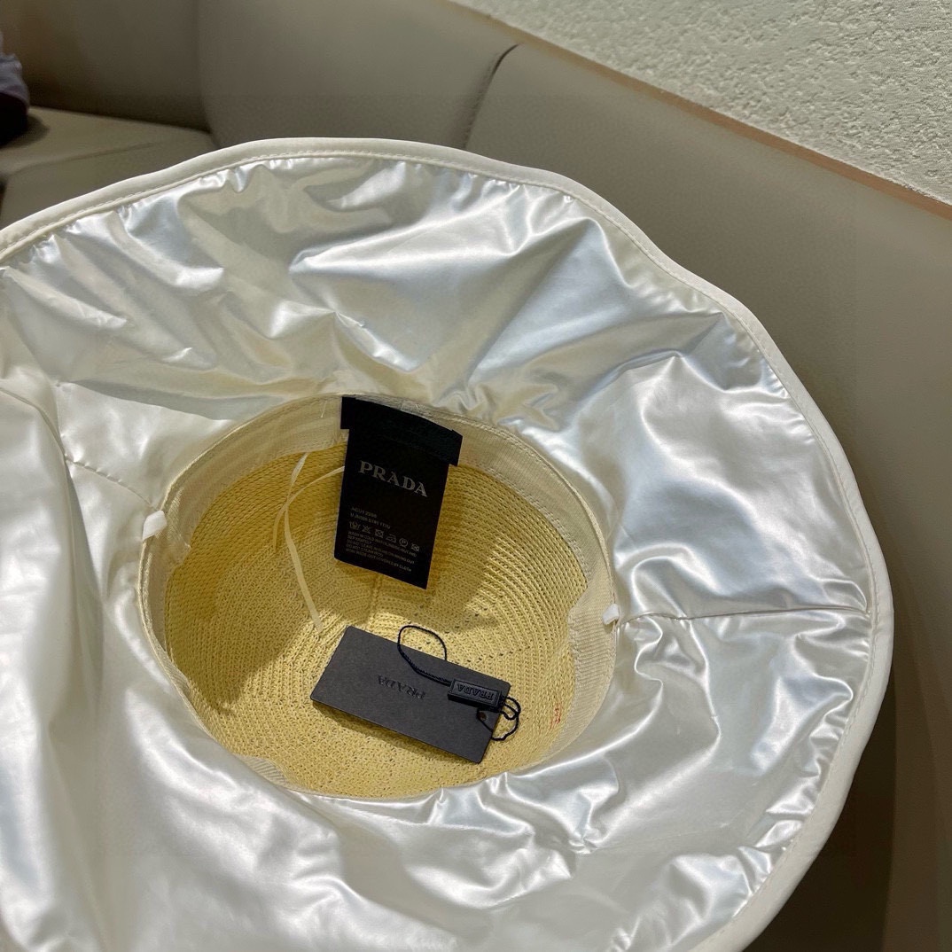PRADA普拉达2025春款渔夫帽，遮阳防晒帽，出街必备