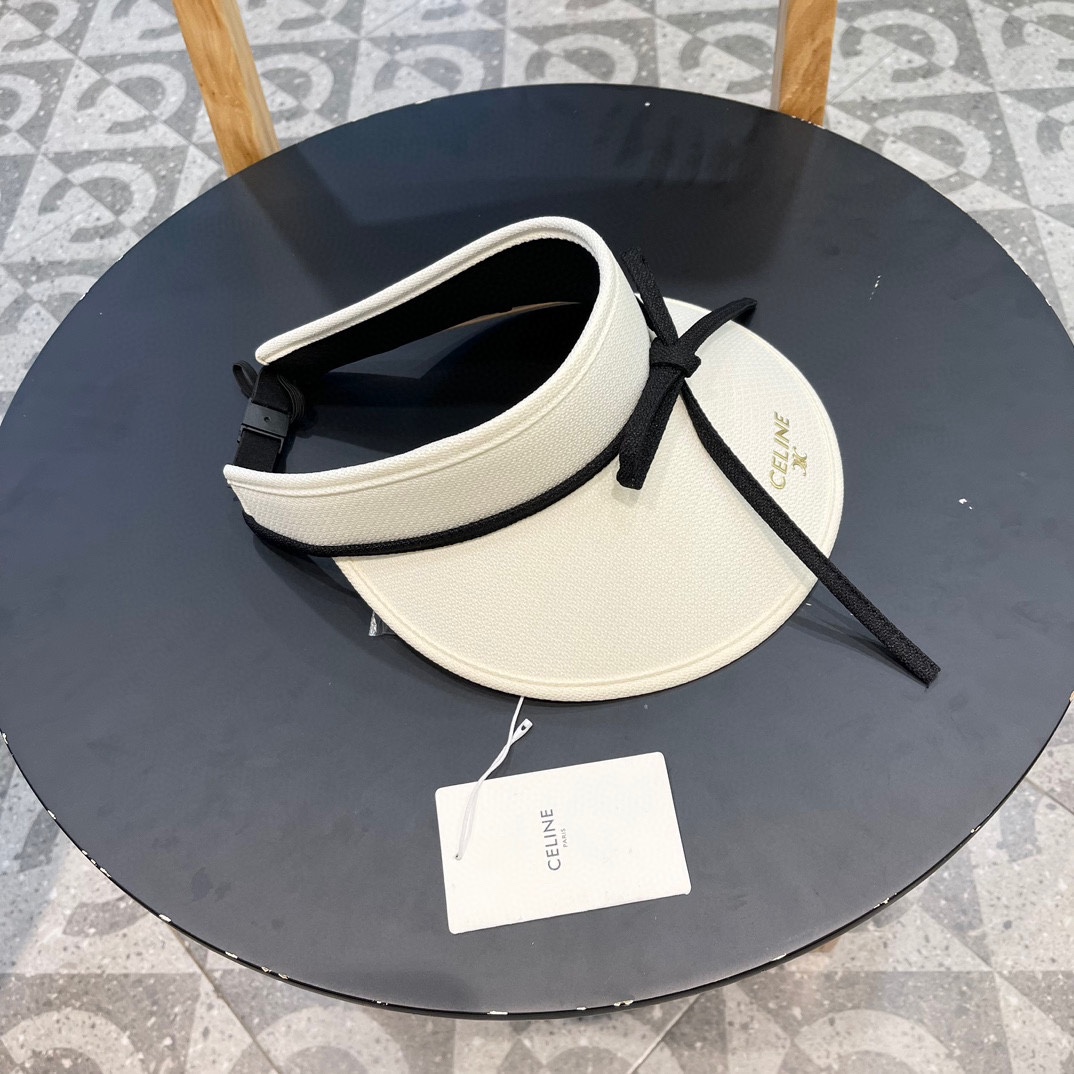 赛琳cellne蝴蝶结元素时尚韩版女生夏天空顶帽 可扎马尾无顶太阳帽 防紫外线