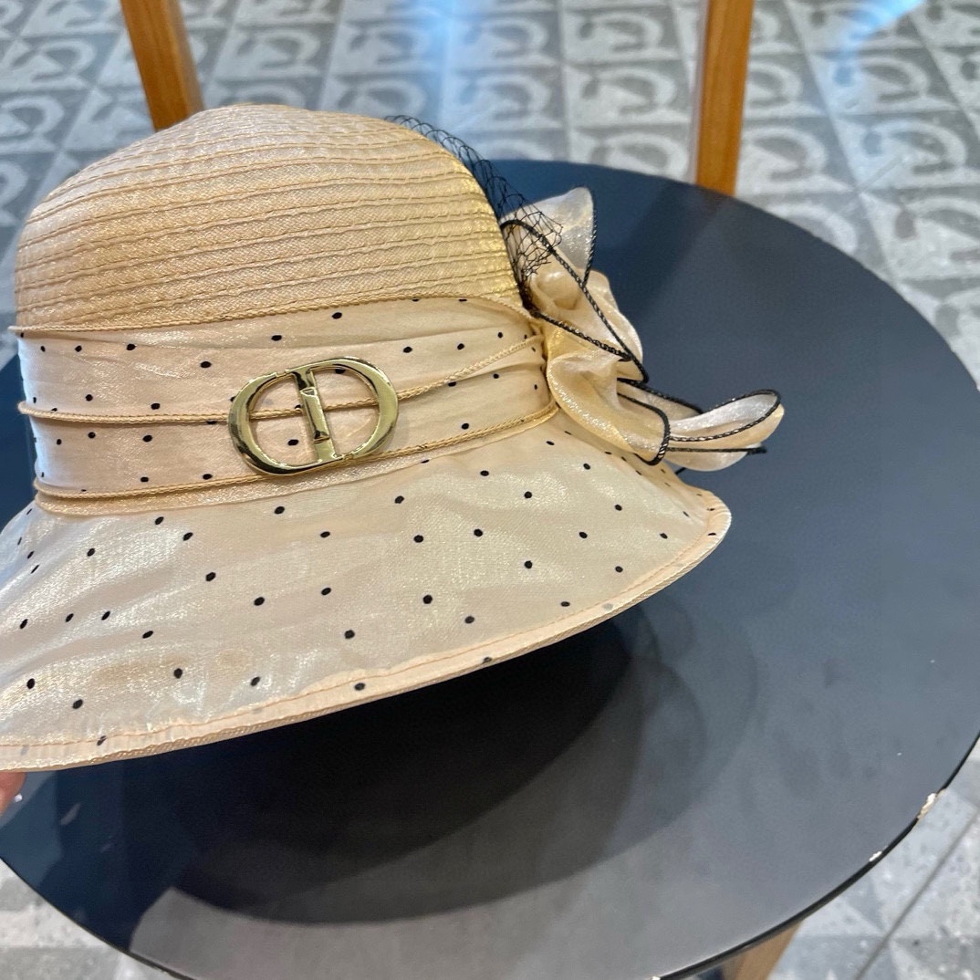 Dior 韩版遮脸时尚太阳帽女夏大花户外折叠防紫外线遮阳帽出游百搭大沿