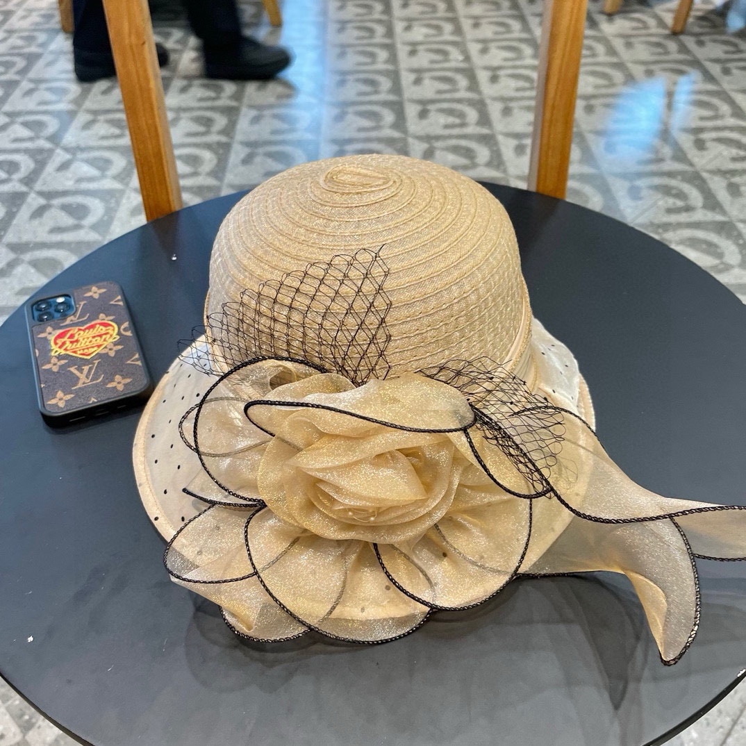 Dior 韩版遮脸时尚太阳帽女夏大花户外折叠防紫外线遮阳帽出游百搭大沿