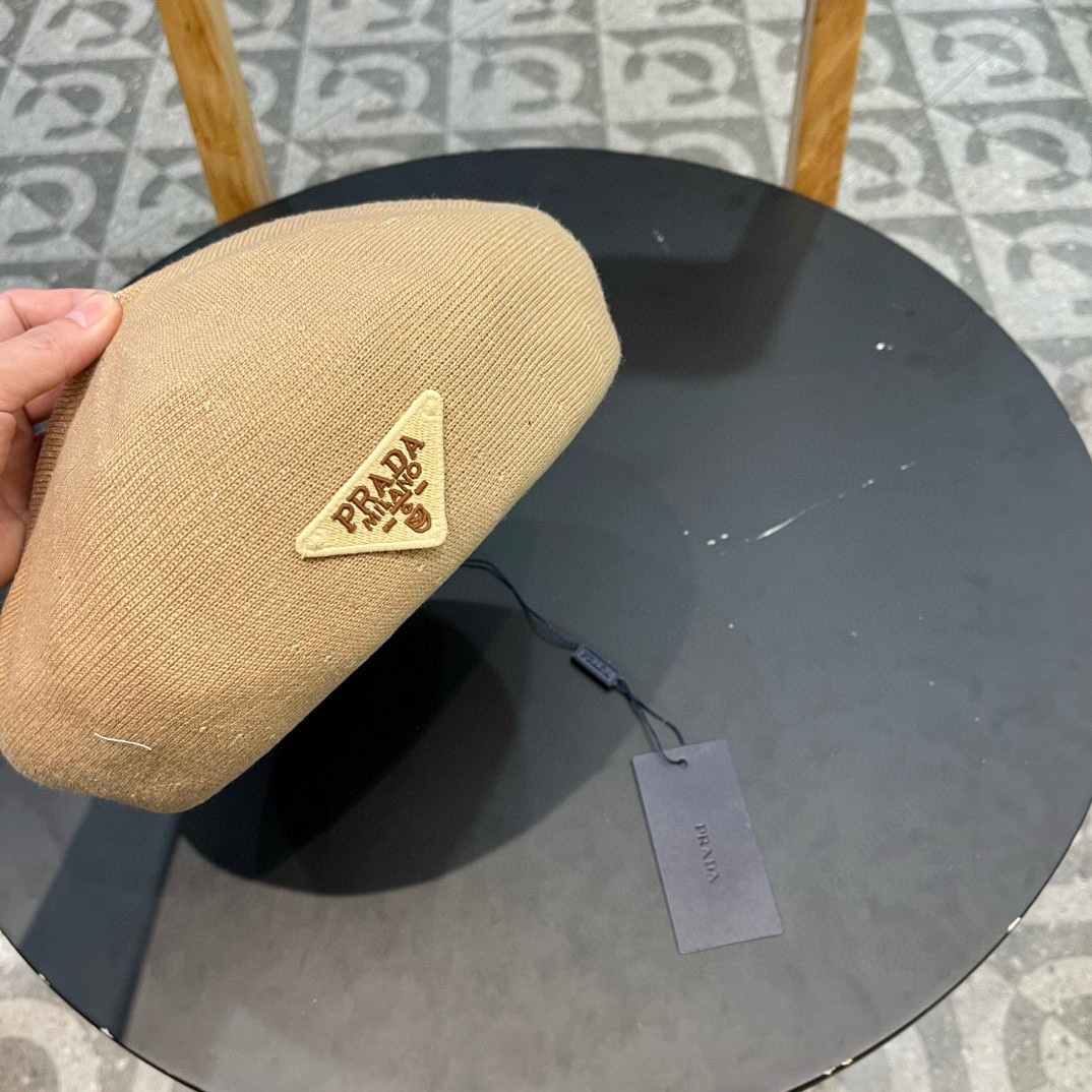 普拉达Prada韩国网红甜酷风粉色贝雷帽女夏季薄款透气大头围显脸小画家帽