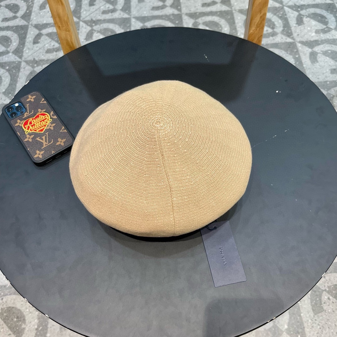 普拉达Prada韩国网红甜酷风粉色贝雷帽女夏季薄款透气大头围显脸小画家帽