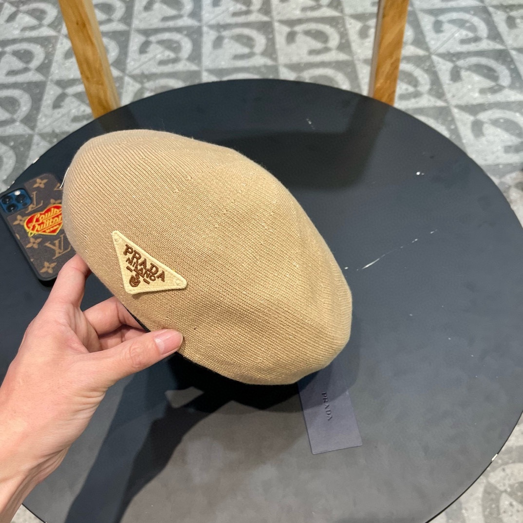 普拉达Prada韩国网红甜酷风粉色贝雷帽女夏季薄款透气大头围显脸小画家帽