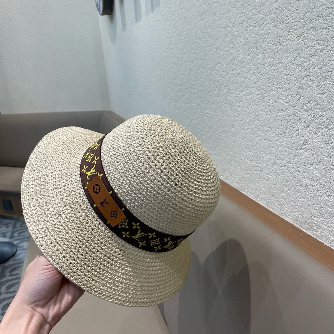 路易威登 LV镂空圆顶 草帽,2026新款无数时尚达人必备 细草编织，旅游出街佳选