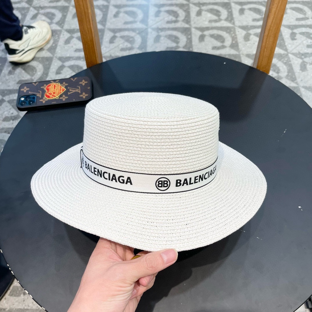  巴黎世家BALENCIAGA 早春新款韩版休闲遮阳防晒草帽 时尚百搭色，网红爆款 出门必备