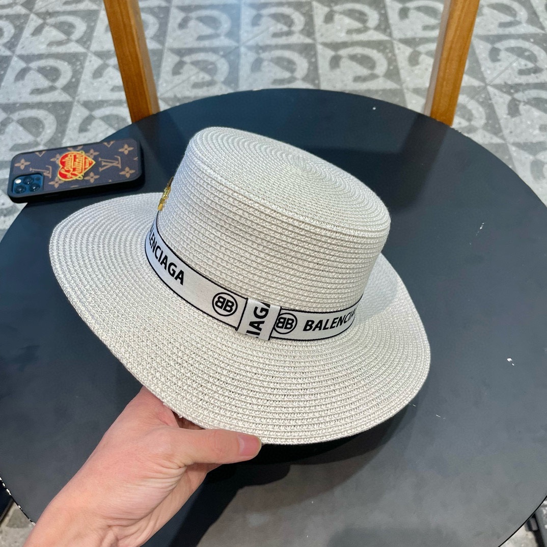  巴黎世家BALENCIAGA 早春新款韩版休闲遮阳防晒草帽 时尚百搭色，网红爆款 出门必备
