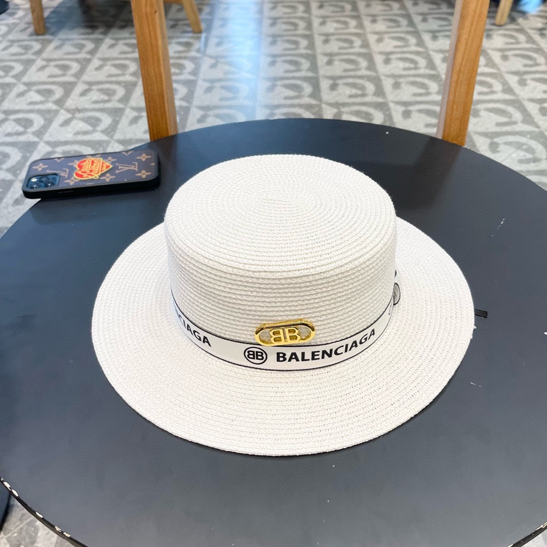  巴黎世家BALENCIAGA 早春新款韩版休闲遮阳防晒草帽 时尚百搭色，网红爆款 出门必备