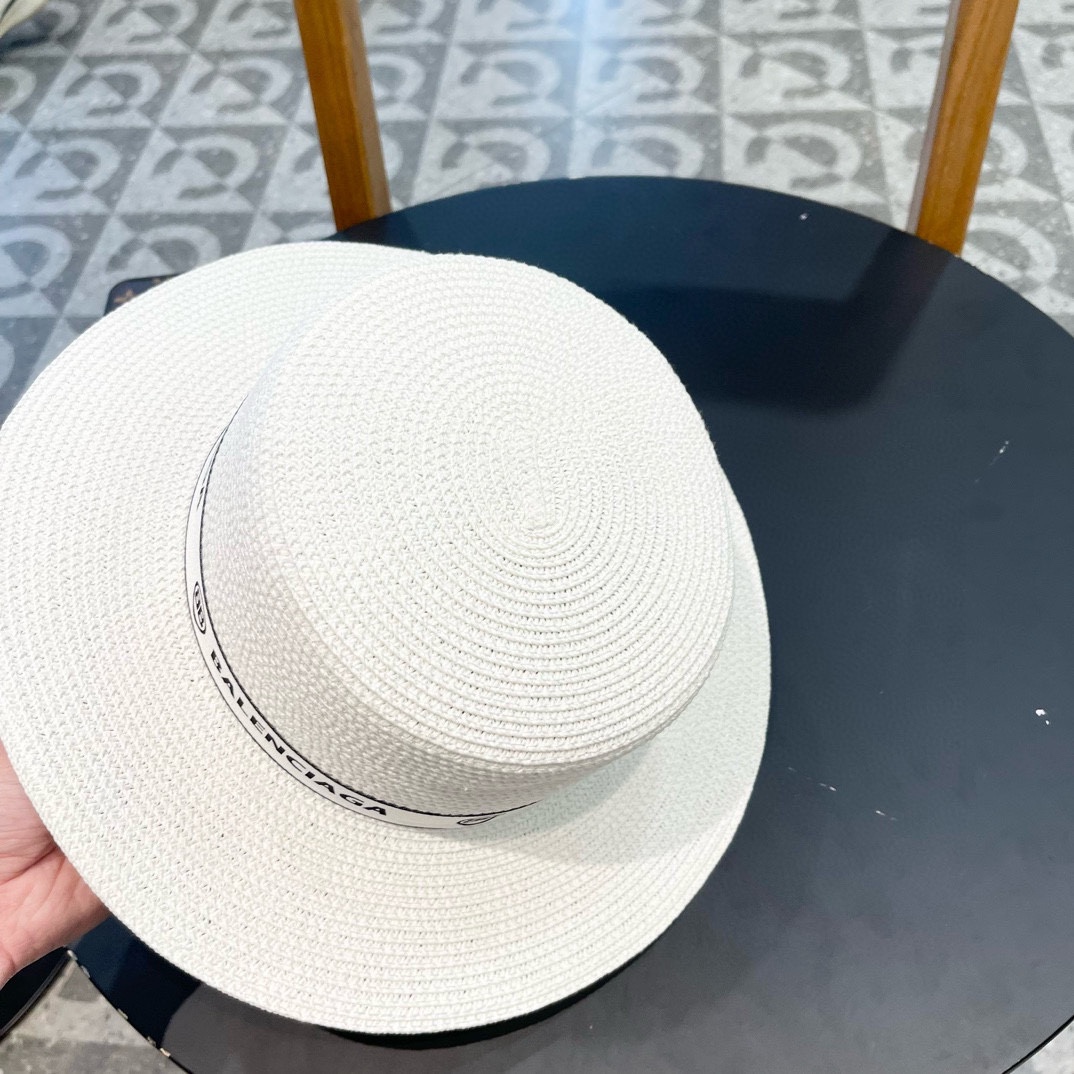  巴黎世家BALENCIAGA 早春新款韩版休闲遮阳防晒草帽 时尚百搭色，网红爆款 出门必备