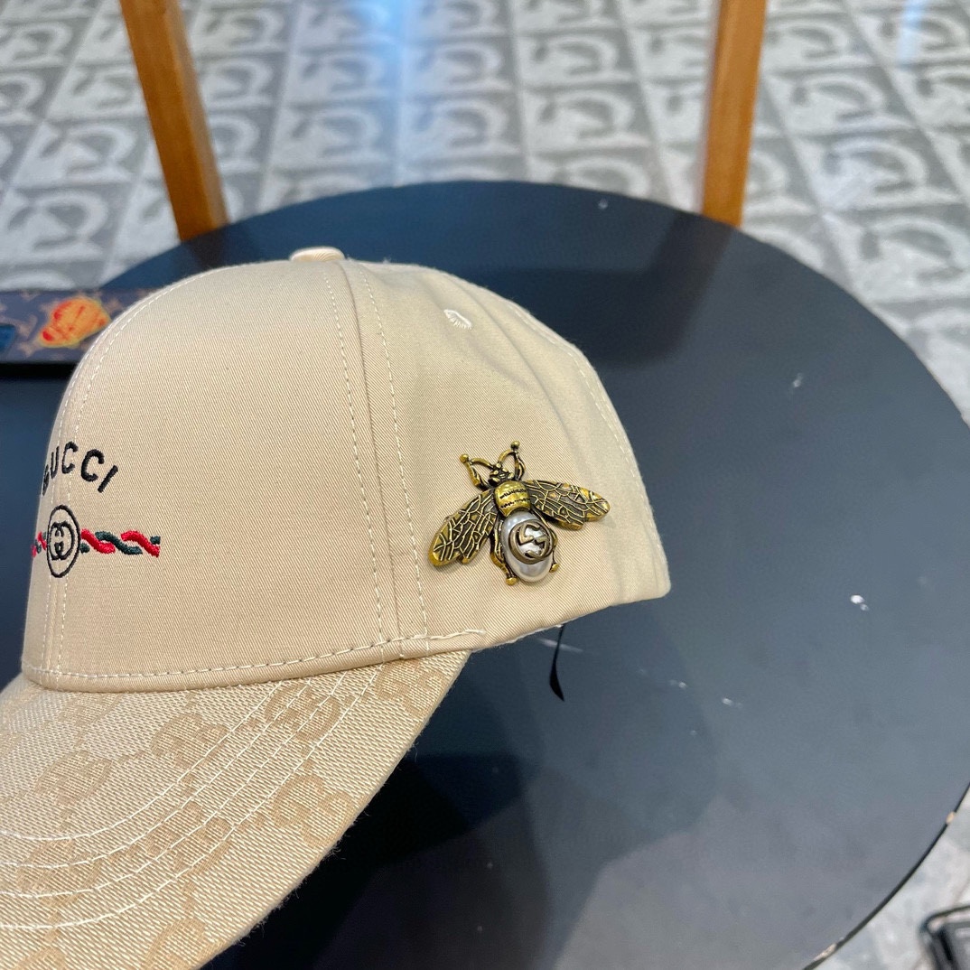   Gucci(古奇)新款原单棒球帽，Loved系列，11开模订制，重工刺绣，细节可媲美专柜，原版帆布料