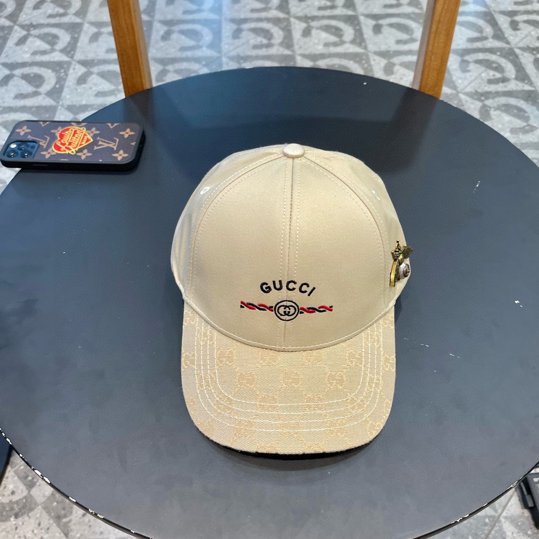   Gucci(古奇)新款原单棒球帽，Loved系列，11开模订制，重工刺绣，细节可媲美专柜，原版帆布料