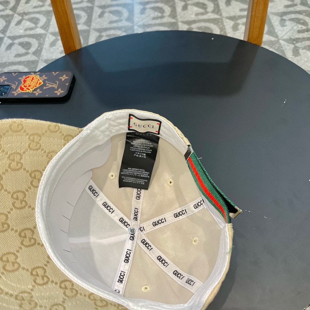   Gucci(古奇)新款原单棒球帽，Loved系列，11开模订制，重工刺绣，细节可媲美专柜，原版帆布料