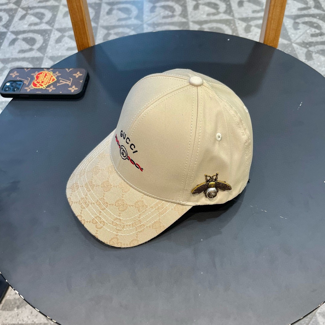   Gucci(古奇)新款原单棒球帽，Loved系列，11开模订制，重工刺绣，细节可媲美专柜，原版帆布料