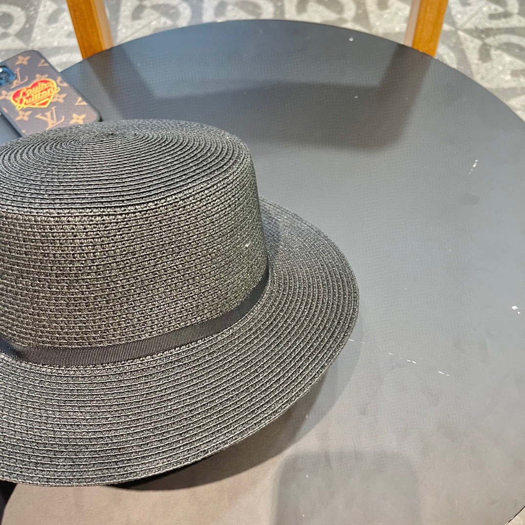  Chanel香奈儿复古风平顶草帽，头围57