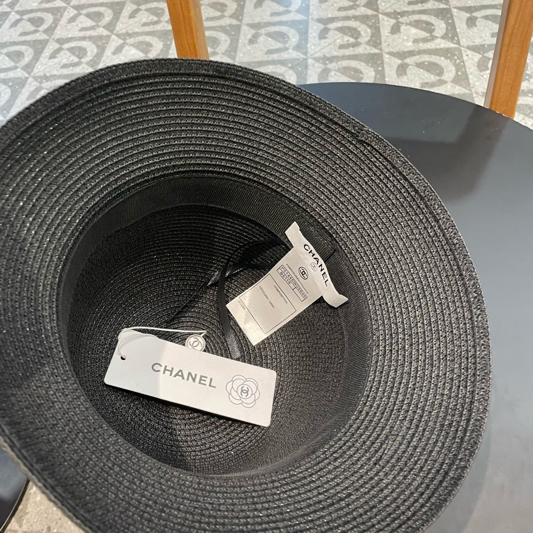    Chanel2024新款香奈儿名媛风草帽，沙滩🏖️帽，头围57cm
