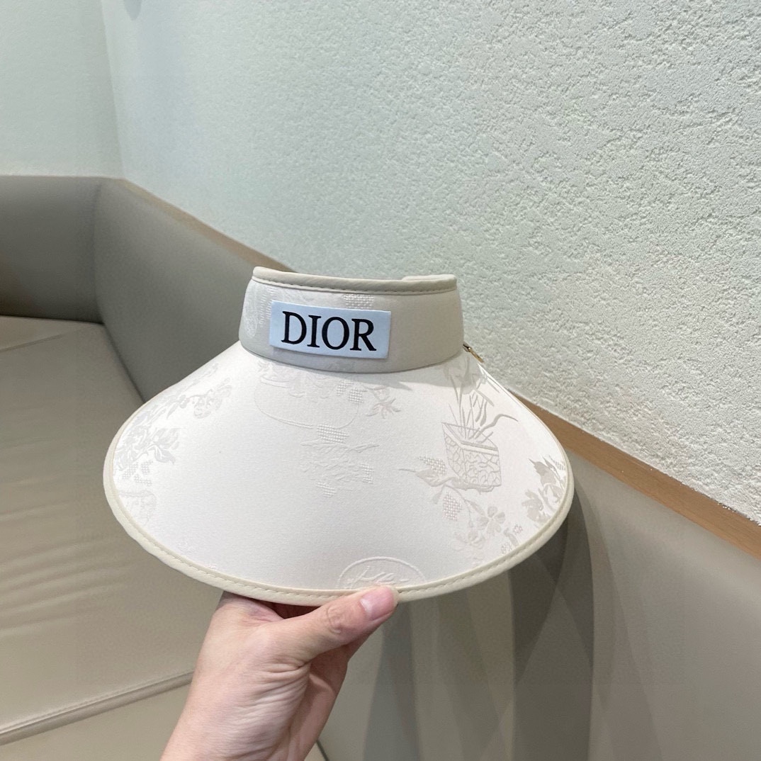  DIOR迪奥新中式国风渔夫帽子女春夏优雅显瘦空顶帽提花气质遮阳帽露思同款