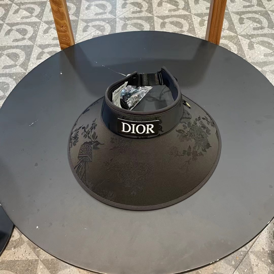  DIOR迪奥新中式国风渔夫帽子女春夏优雅显瘦空顶帽提花气质遮阳帽露思同款