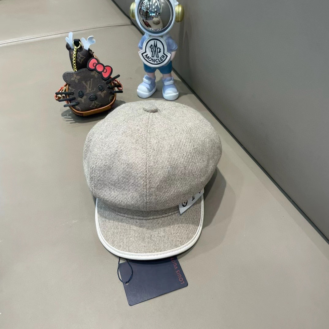 路易威登LouisVuitton秋冬新款八角贝雷帽女复古英伦显脸小画家帽韩版百搭鸭舌画家帽子