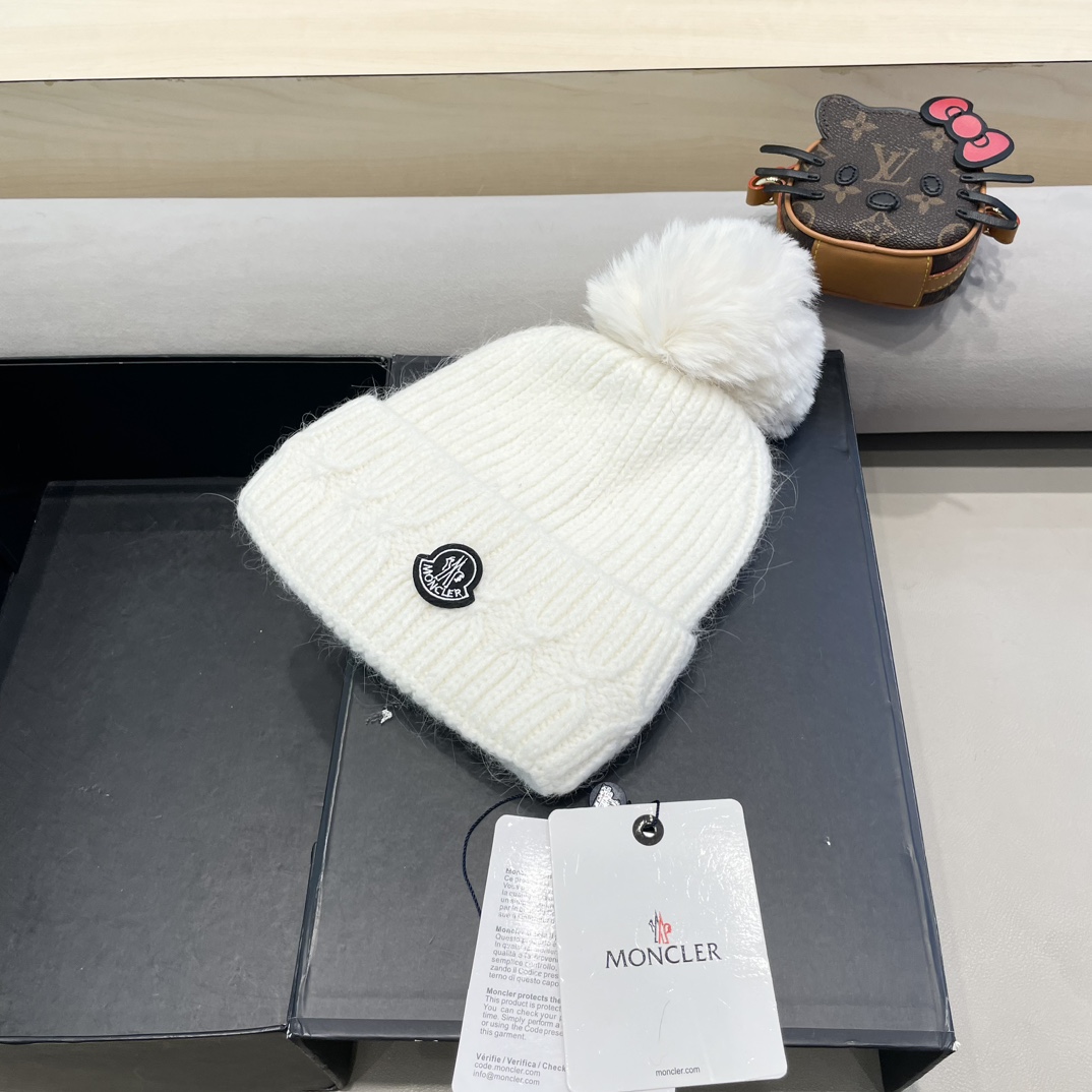 【MONCLER蒙口】早秋简约针织毛线帽，毛绒材质，非常百搭