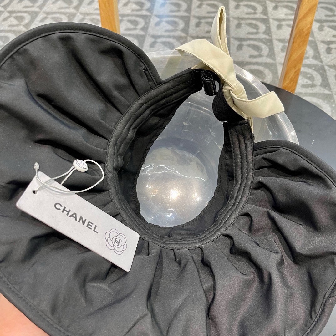 Chanel香奈儿新款空顶遮阳帽子女款夏季防紫外线太阳帽可折叠贝壳防晒帽