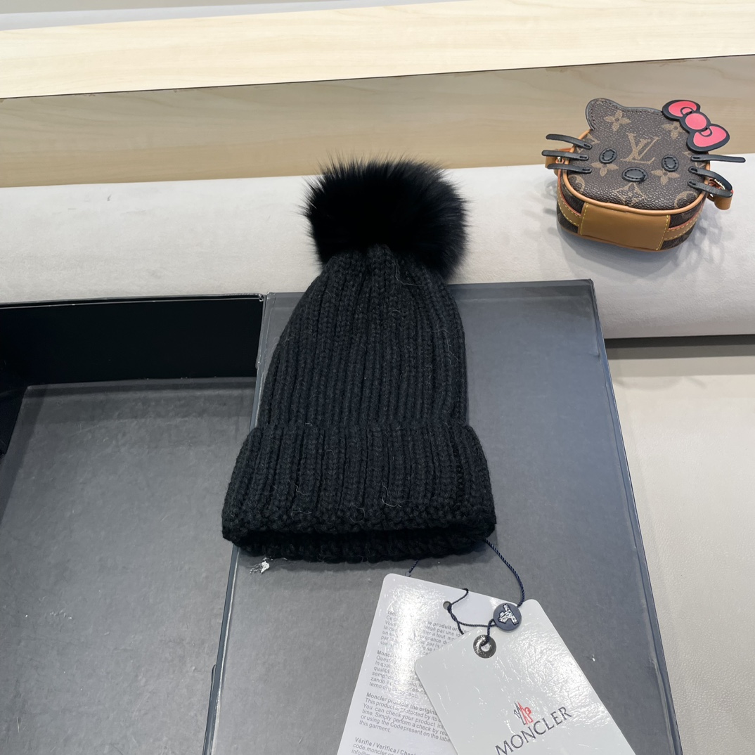  moncler蒙口欧美风格秋冬新款保暖羊毛帽儿童男女款通用版毛线帽冷帽帽子